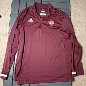 Adidas Texas Men's Size XL Maroon Long Sleeve 1/4 Zip Jacket NCAA AA104